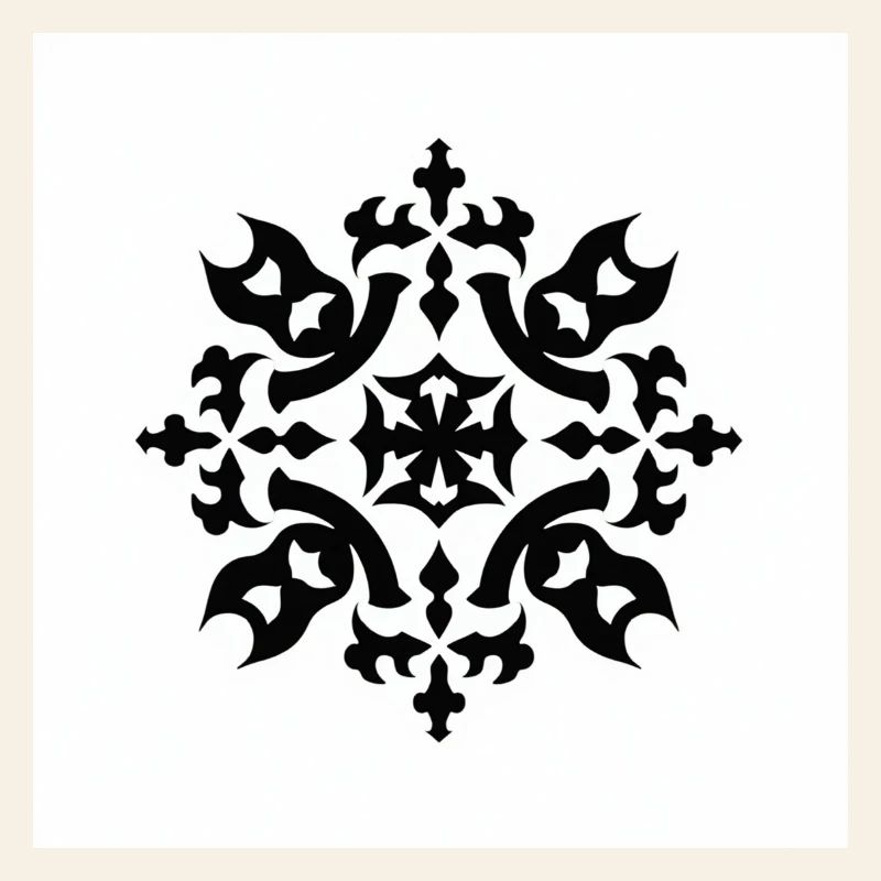 Motif complexe de flocon de neige noir
