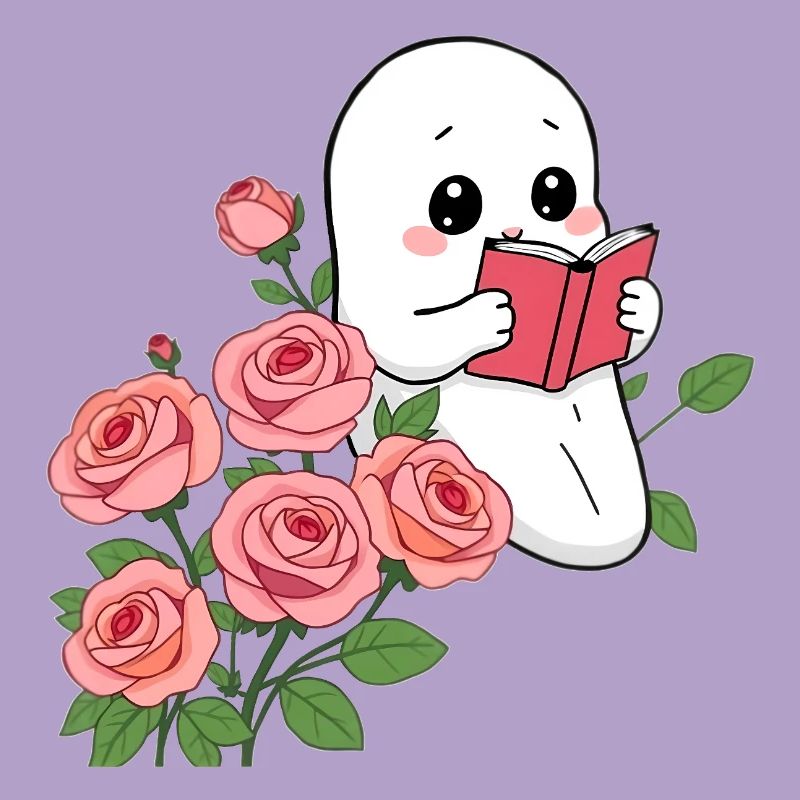 Ghost reads a book