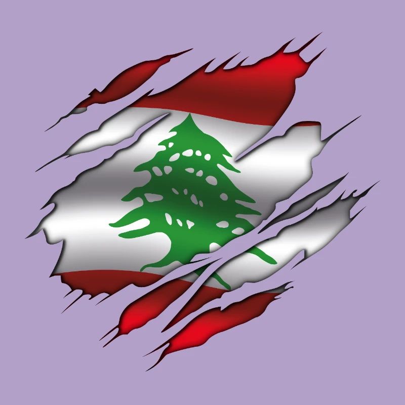 Drapeau du Liban - Drapeau déchiré