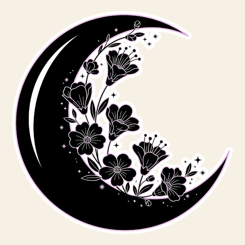 Floral Moon Phase Illustration