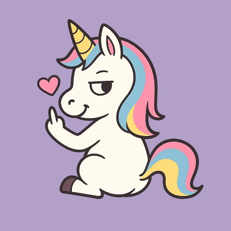 Freches Einhorn mit Herz – Süßes Unicorn Statement