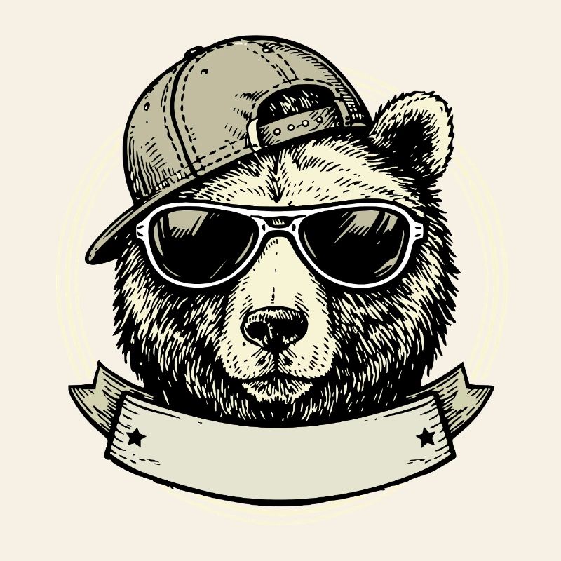 Bear with retro sunglasses