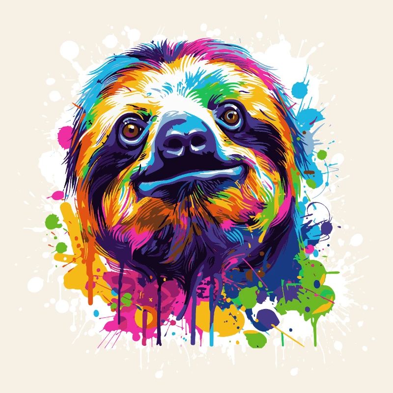 Farbexplosion Faultier Sloth