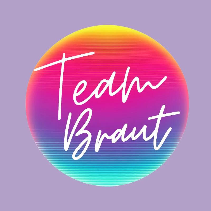 Team Bride! Cool Neon Circle Personalizable
