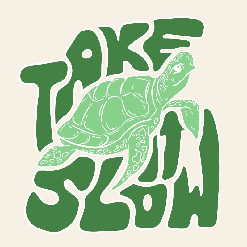 Take It Slow Turtle - Design détendu aux vibrations océaniques