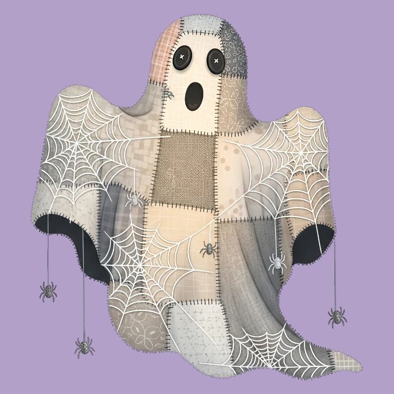 Fantôme patchwork avec toiles d’araignée