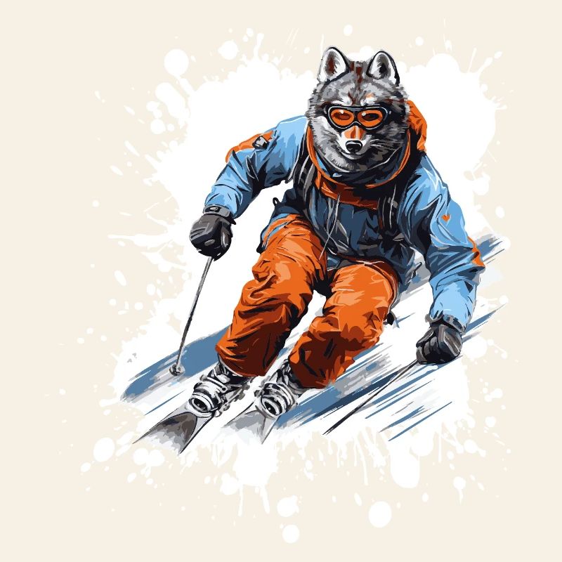 Wolf Ski Skiing