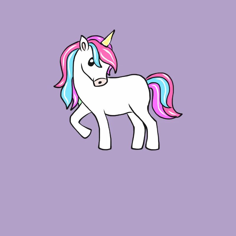Licorne pastel à queue colorée