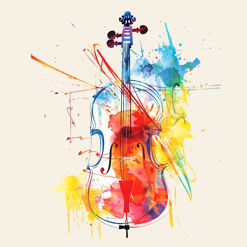 Colourful violin art
