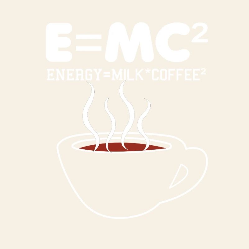 Illustration de la formule du café E = MC2