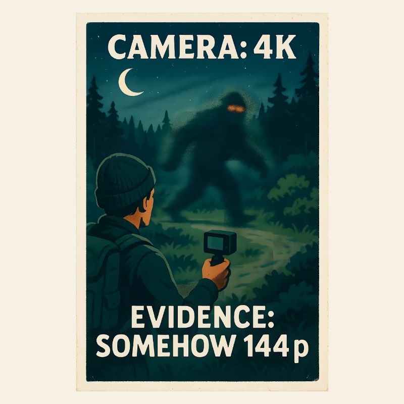 Camera 4K, proof 144p | Bigfoot Meme