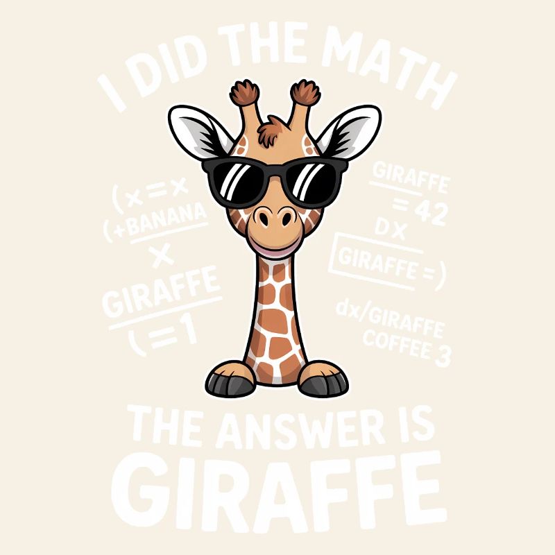 Math Sayings Giraffe Funny Math Gift