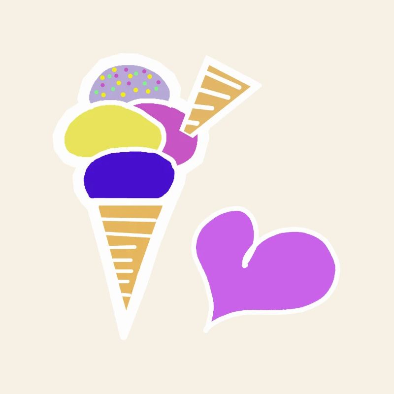 Eiscreme Eis  Eiswaffel Kinder Retro 60er