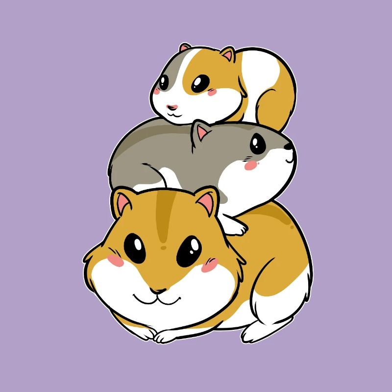 Pyramide de cochons d’Inde hamster mignonne