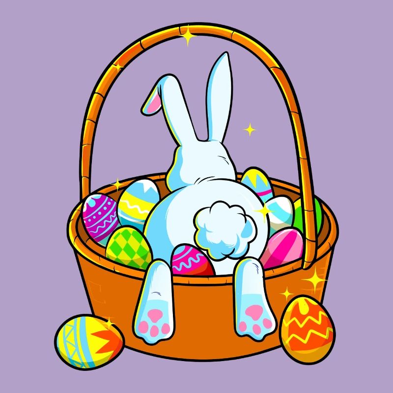 Pastel Easter Bunny in Basket