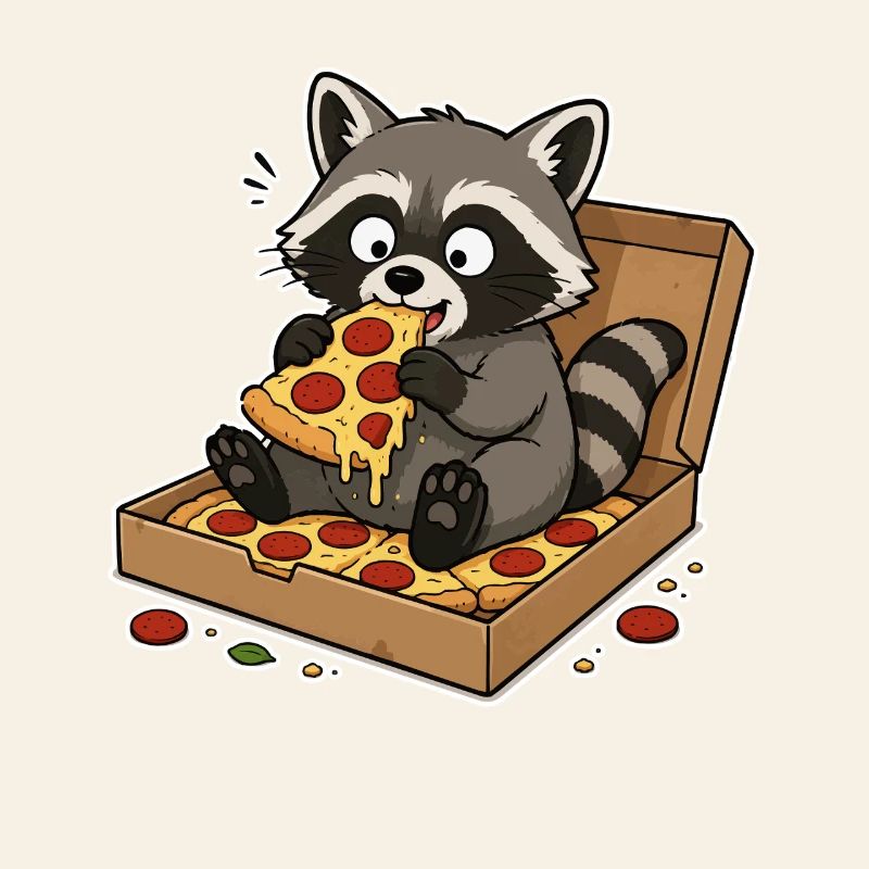 Pizza Waschbär Snackheld