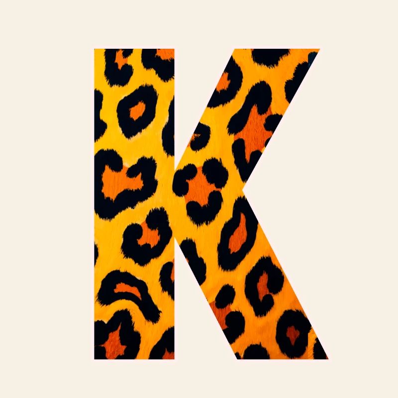 Leopardischer Buchstabe K