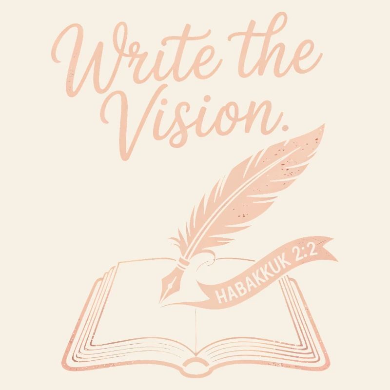 Write the Vision - Feather & Open Book
