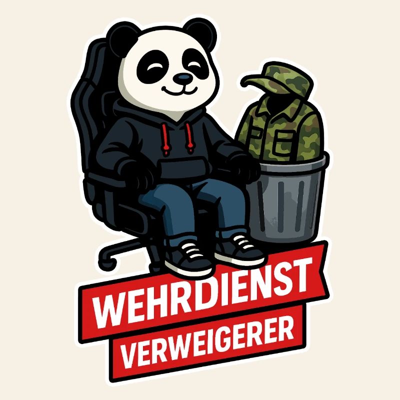 Refuser le service militaire Panda Peace Design