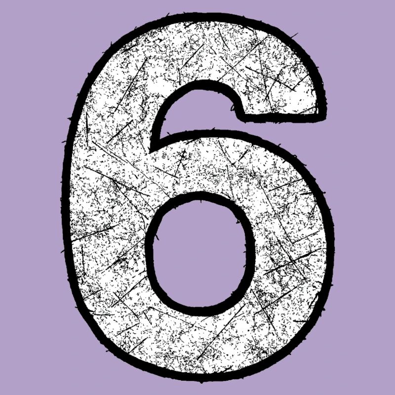 Six digits with scratch texture