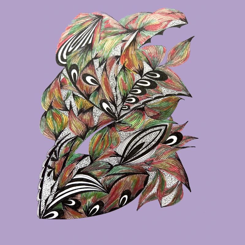 Vibrant Leaf Peacock Pattern
