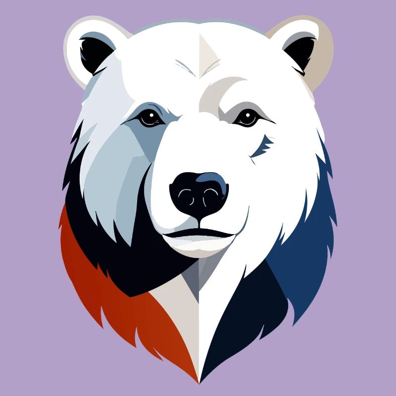 Geometric Polar Bear Color Split