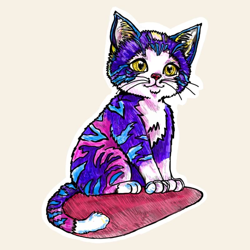 Petit chat à la fourrure violette