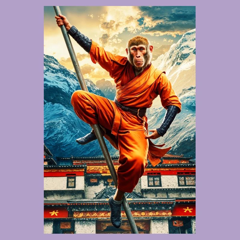 Humanoider Affe Shaolin Mönch