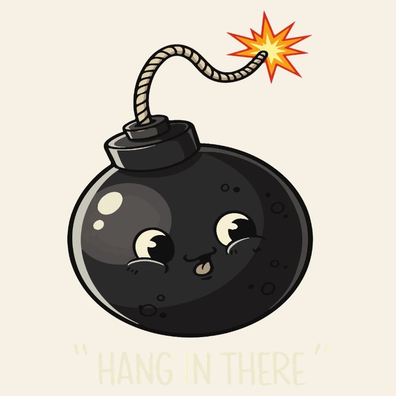 Kawaii Exploding Bomb Comic Design