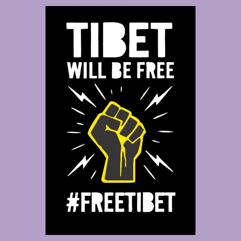 Tibet wird frei sein. Protest-Design.