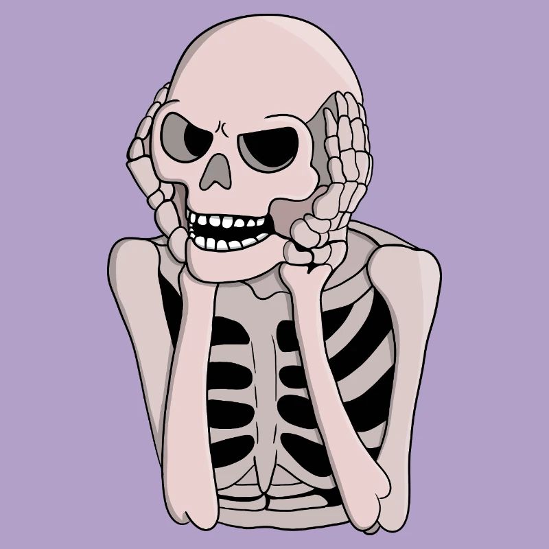 Ängstliche Skelettskizze