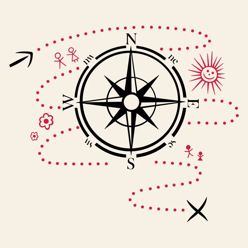 Large Compass with hiking map