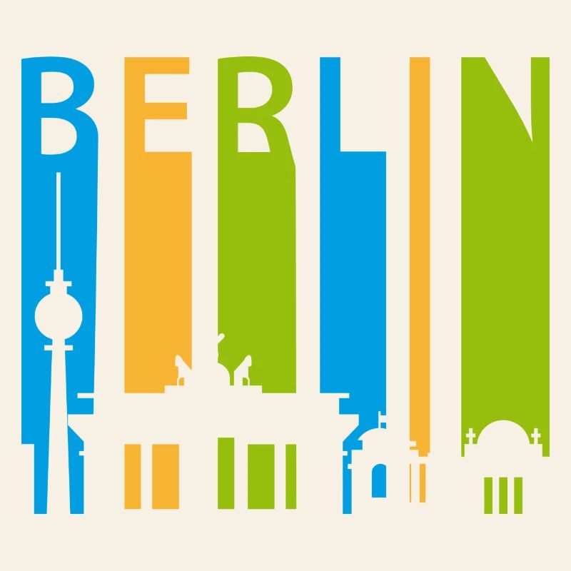 Berlin Schiftzug avec silhouette