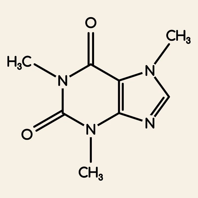 Molécule de caféine - Formule de structure