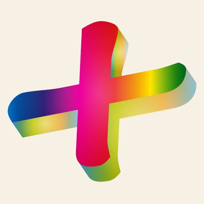 buntes Plus Zeichen in Regenbogenfarben