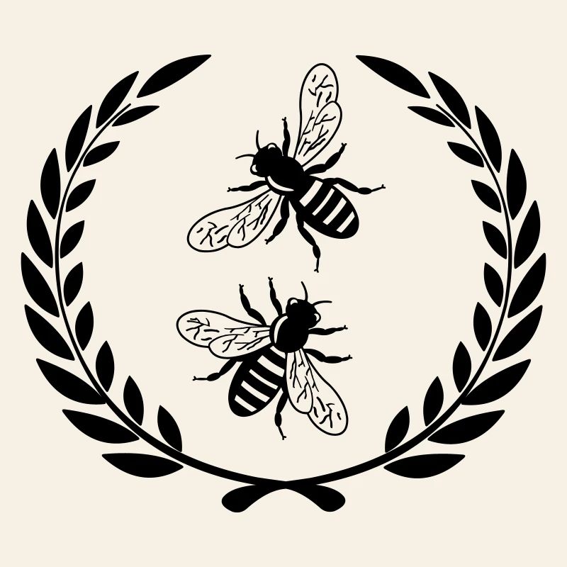 Abeilles en couronne de laurier