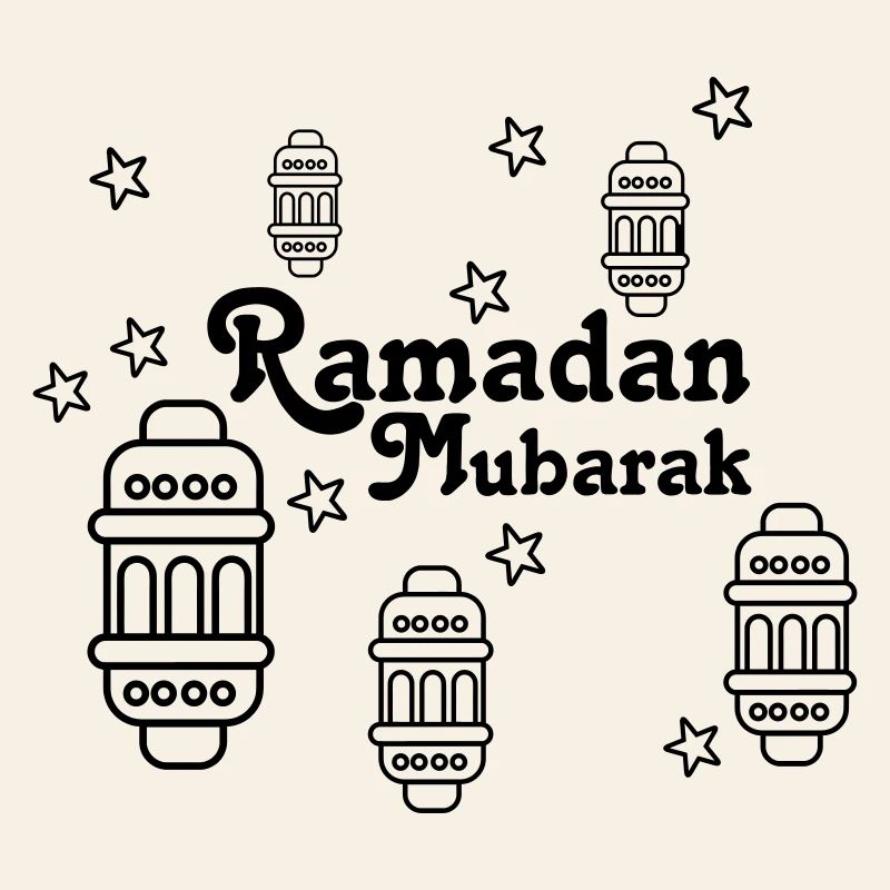 Ramadan Moubarak lumières, astérisques