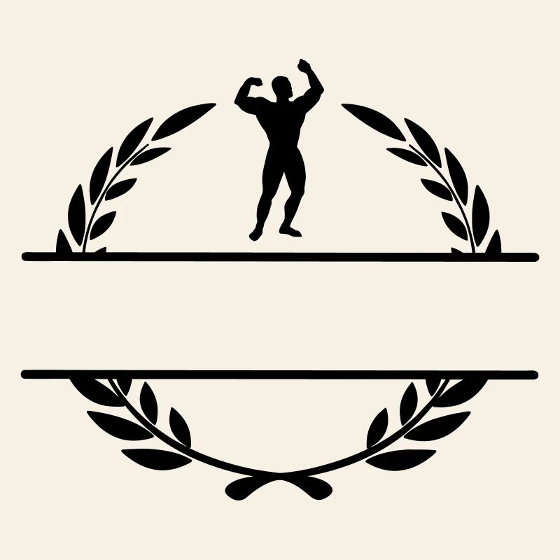 Bodybuilder in laurel wreath