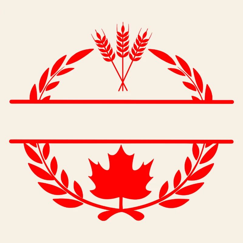 Canada maple leaf grain laurel wreath