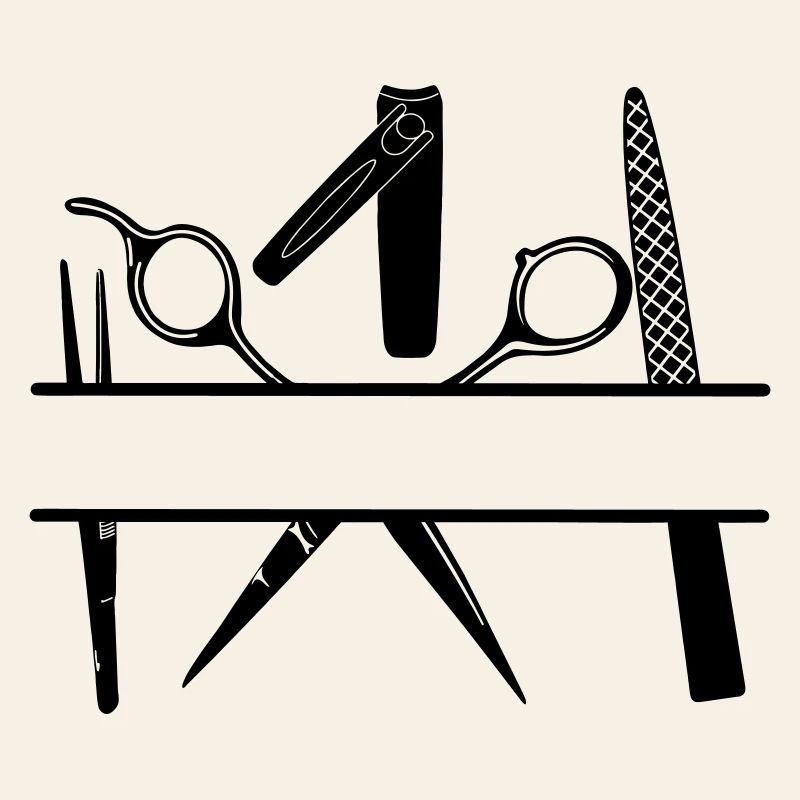 Bannière de texte des attributs de pédicure