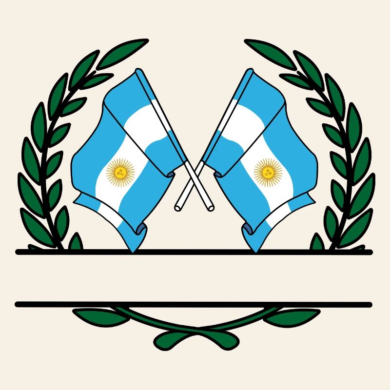 Drapeaux Argentine bannière couronne de laurier