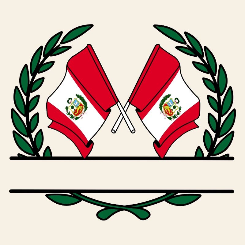 Drapeaux Pérou bannière couronne de laurier