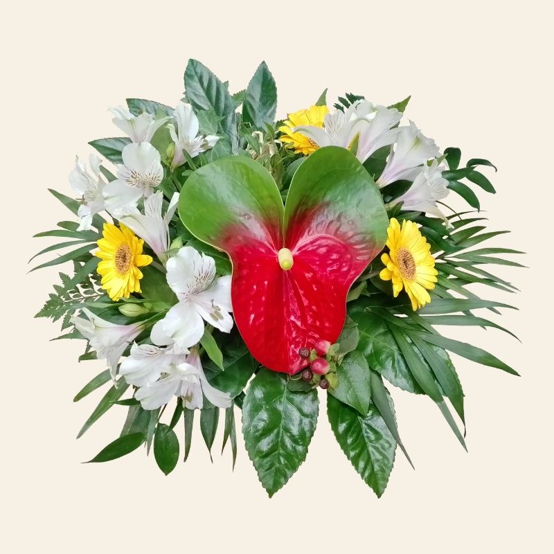 BLUMENSTRAUSS mit FLAMINGOBLUME