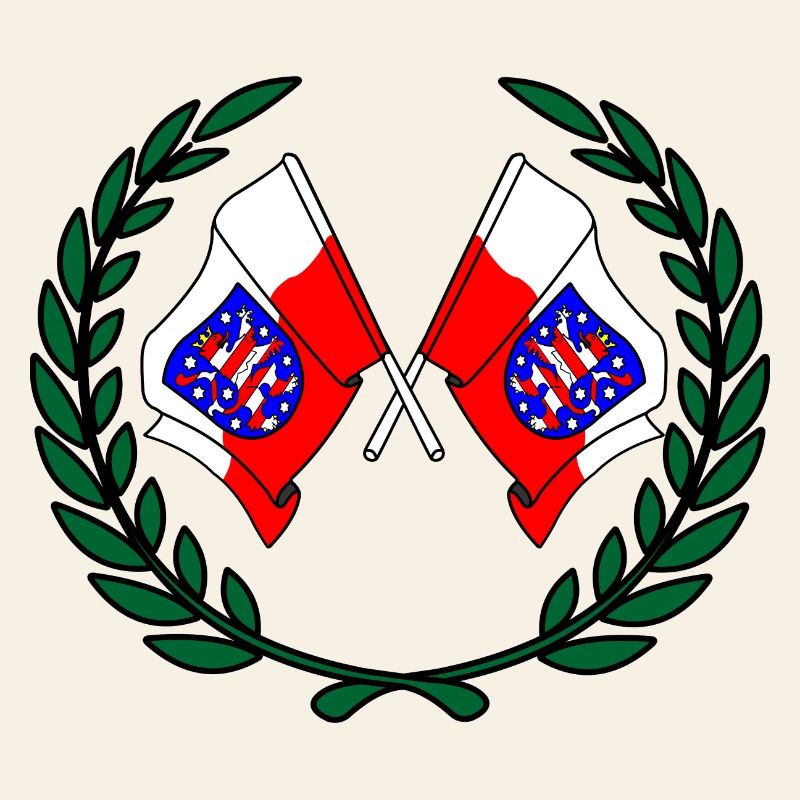 Flags Thuringia laurel wreath