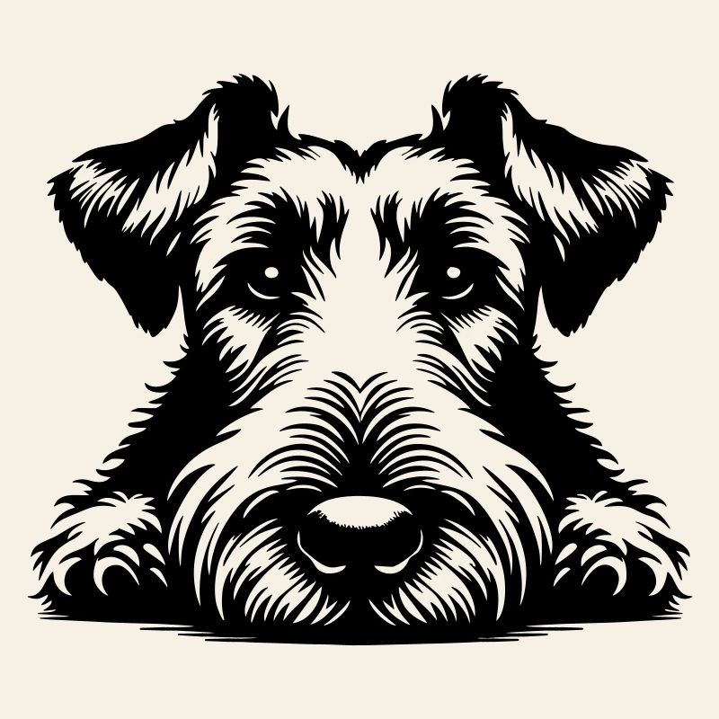 Irish Terrier Head with Paws