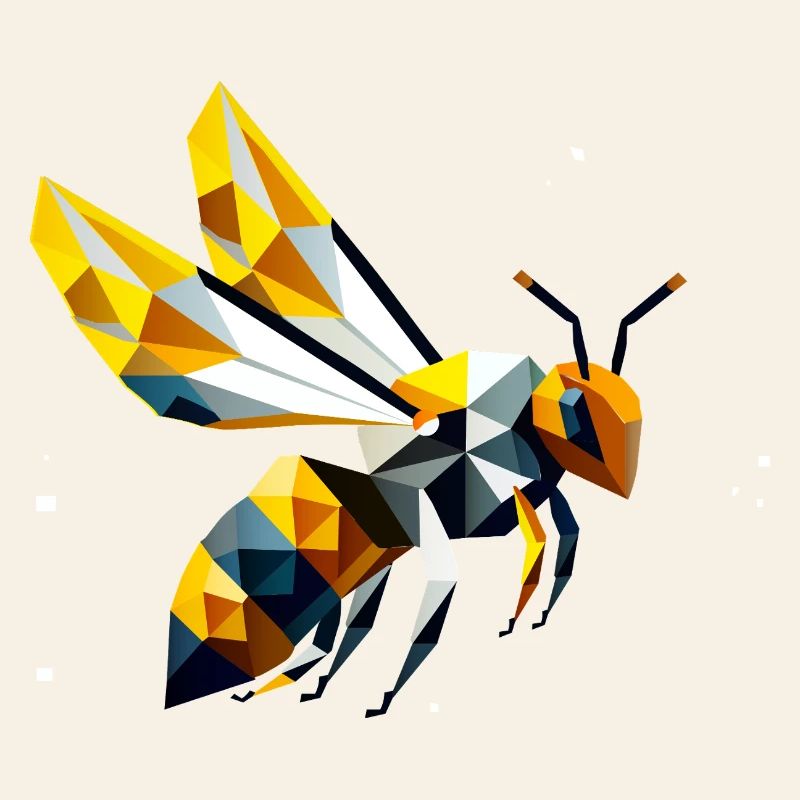 abeille géométrique, dans le style polygonal moderne