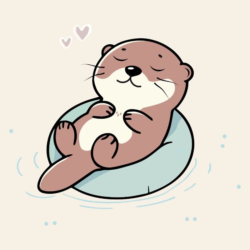 Loutre détendue - Illustration d’animal mignon