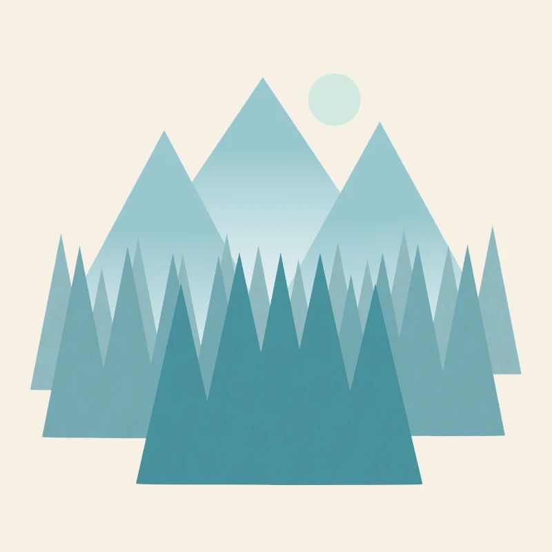 Paysage de montagne astral dans les tons bleus