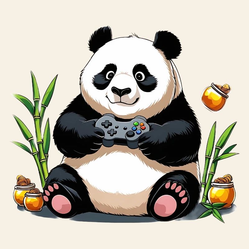Chill Panda avec manette de jeu