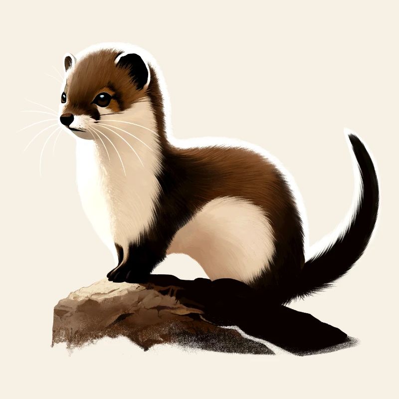 Ermine on rocks
